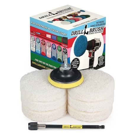 Drillbrush Drill Brush - Drill Power Pad Set - Bathroom - Drill Scrubber P4-6W-3V-5X-QC-DB